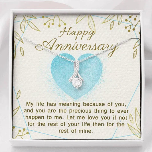 Special Anniversary Gift for Wife & Girlfriend - Ribbon Love Necklace
