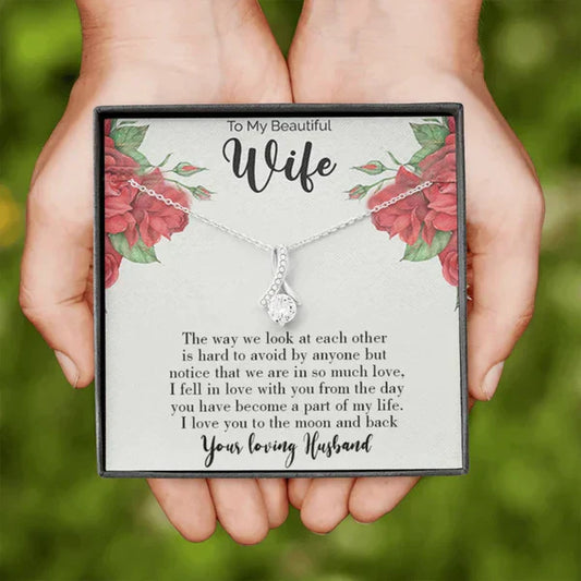 Most Special Gift For Wife - Ribbon Love Necklace