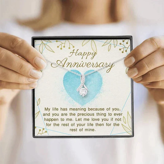 Special Anniversary Gift for Wife & Girlfriend - Ribbon Love Necklace