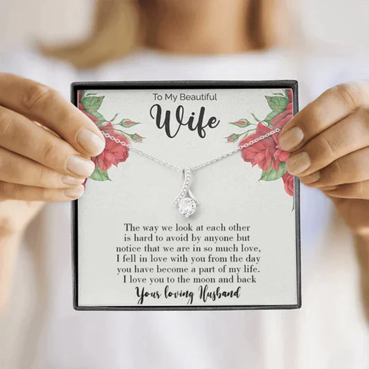 Most Special Gift For Wife - Ribbon Love Necklace
