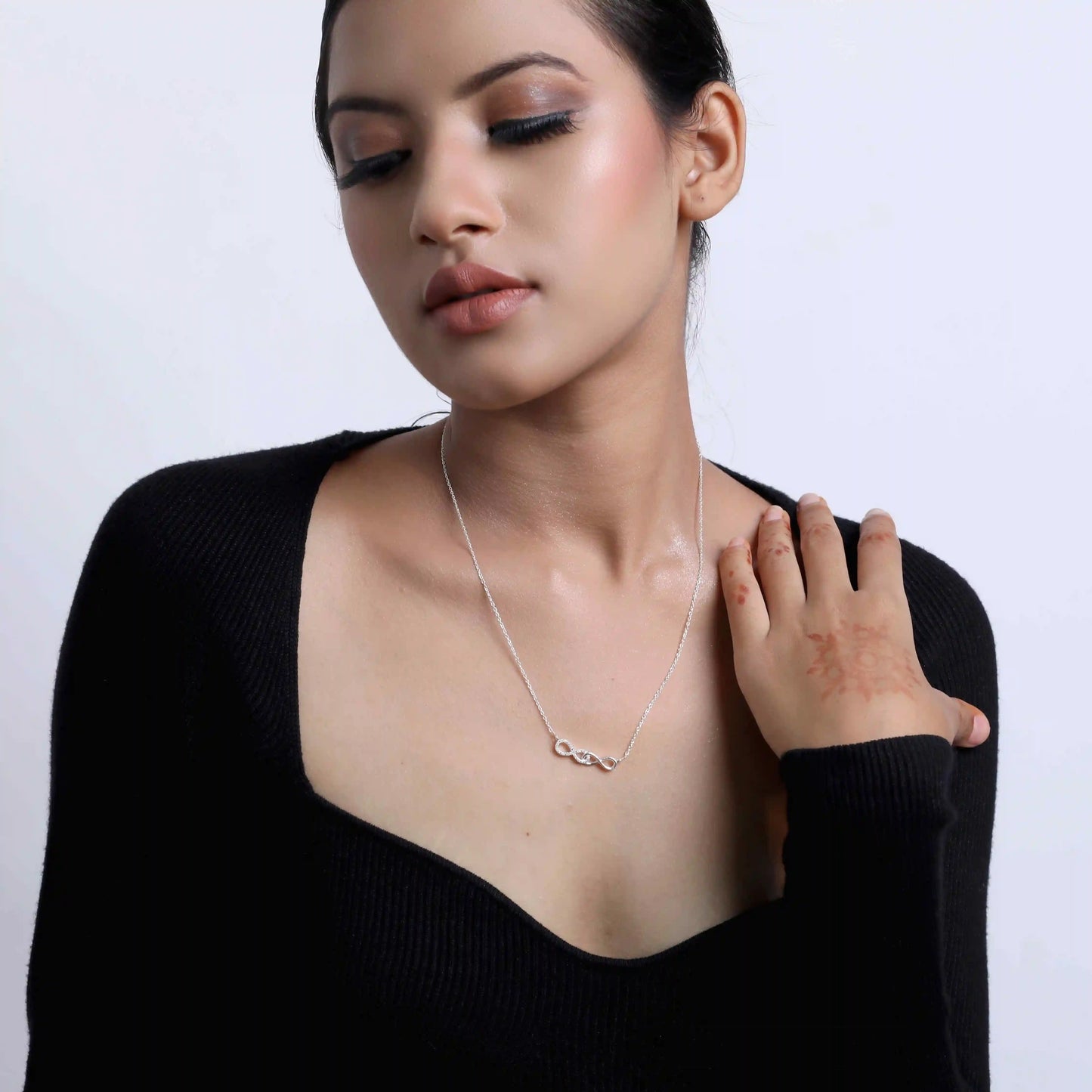 Dual Infinity 925 Silver Necklace