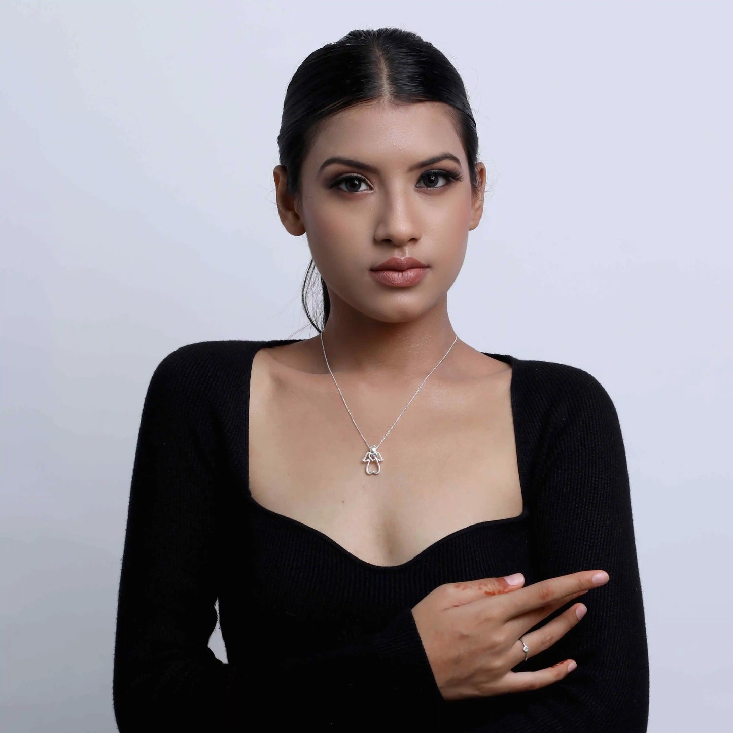 Angel's Life Cubic Zirconia 925 Silver Necklace