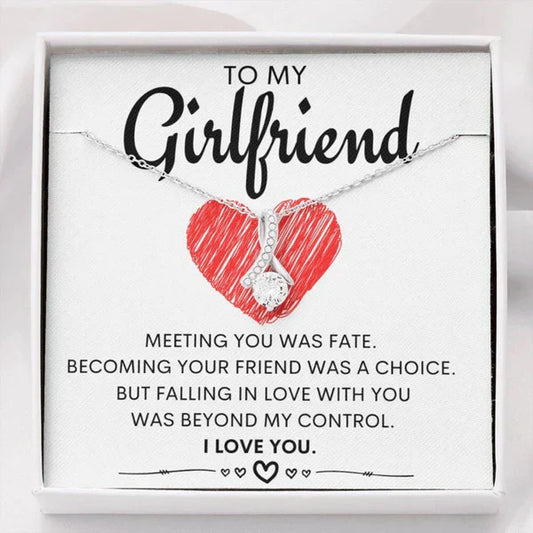 Unique Gift For Girlfriend - Ribbon Love Necklace