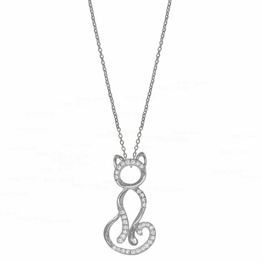 Charming Cat Silver Necklace