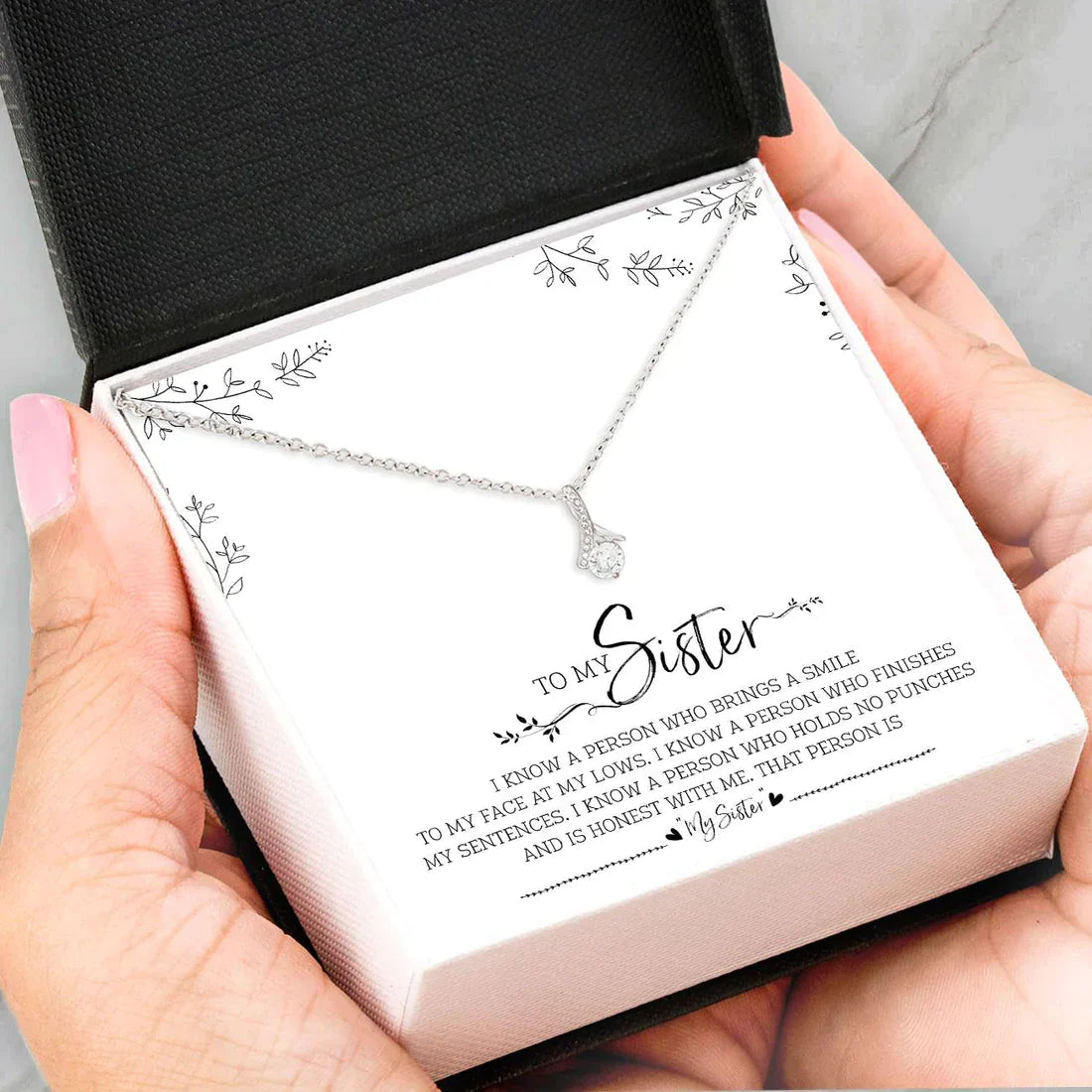 Love for Sister - Converse Solitaire Necklace